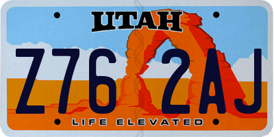 UT license plate Z762AJ