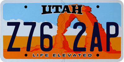 UT license plate Z762AP