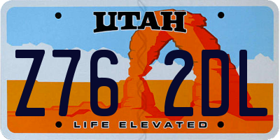 UT license plate Z762DL