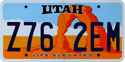 UT license plate Z762EM