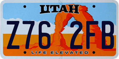 UT license plate Z762FB