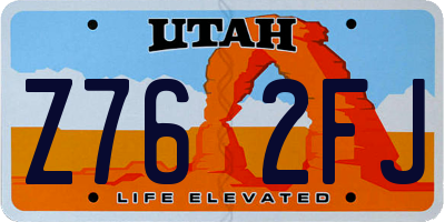 UT license plate Z762FJ