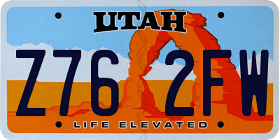 UT license plate Z762FW