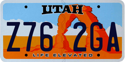 UT license plate Z762GA