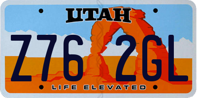 UT license plate Z762GL