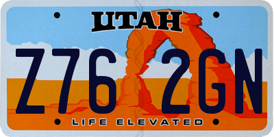 UT license plate Z762GN
