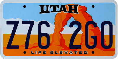 UT license plate Z762GO