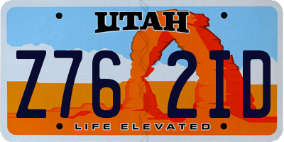 UT license plate Z762ID