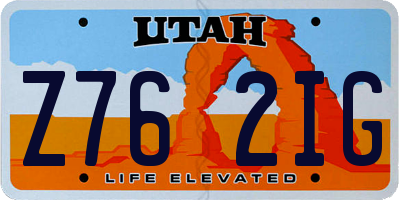 UT license plate Z762IG