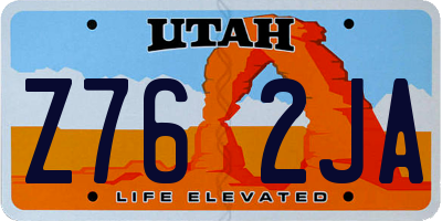 UT license plate Z762JA