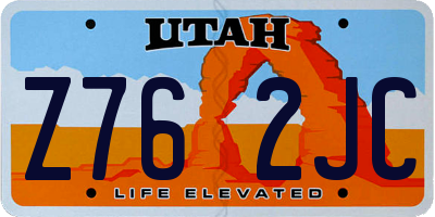 UT license plate Z762JC