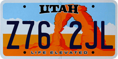 UT license plate Z762JL