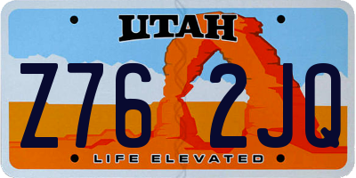 UT license plate Z762JQ