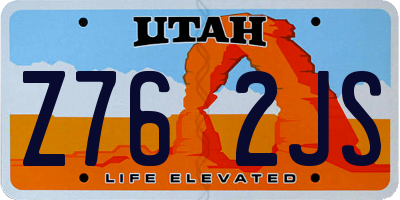UT license plate Z762JS