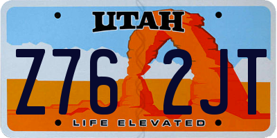 UT license plate Z762JT