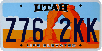 UT license plate Z762KK