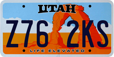 UT license plate Z762KS
