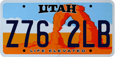 UT license plate Z762LB