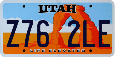 UT license plate Z762LE