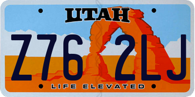 UT license plate Z762LJ