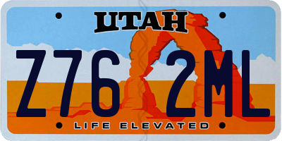 UT license plate Z762ML
