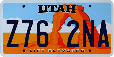 UT license plate Z762NA