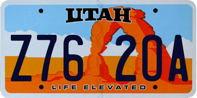 UT license plate Z762OA