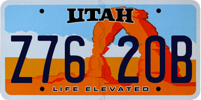 UT license plate Z762OB