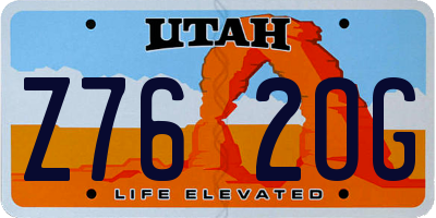 UT license plate Z762OG