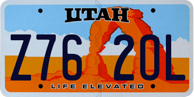 UT license plate Z762OL