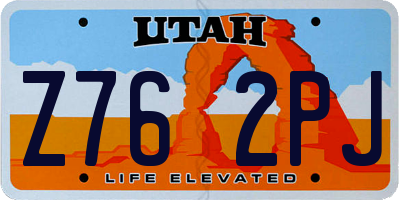UT license plate Z762PJ