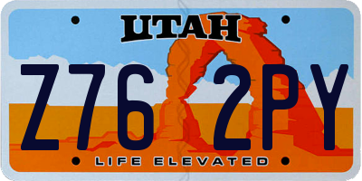 UT license plate Z762PY