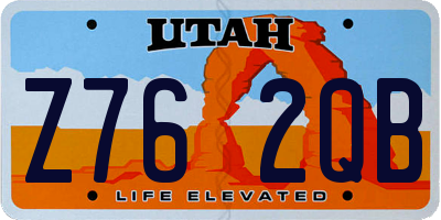 UT license plate Z762QB