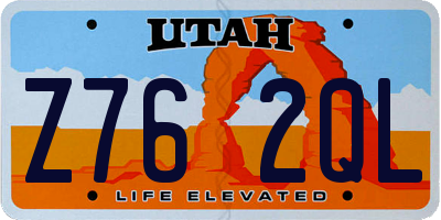 UT license plate Z762QL