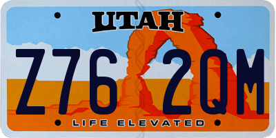 UT license plate Z762QM