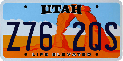 UT license plate Z762QS