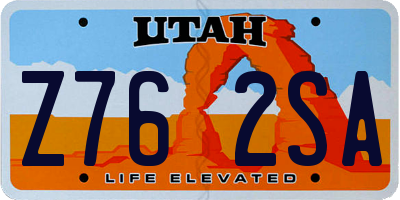 UT license plate Z762SA