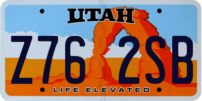 UT license plate Z762SB