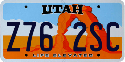 UT license plate Z762SC