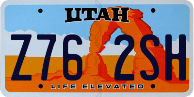UT license plate Z762SH