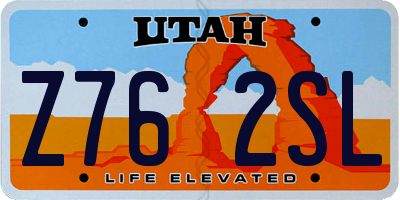 UT license plate Z762SL