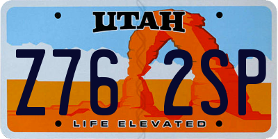 UT license plate Z762SP