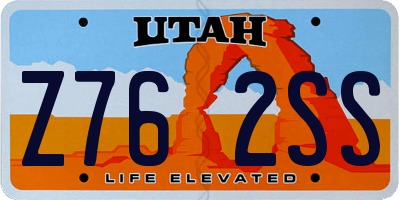 UT license plate Z762SS