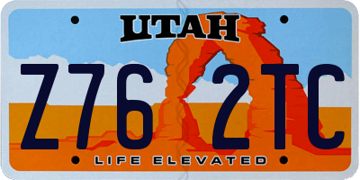 UT license plate Z762TC