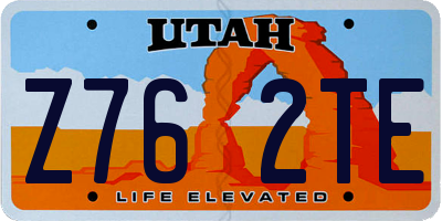 UT license plate Z762TE
