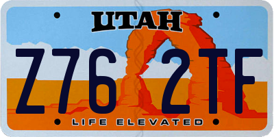UT license plate Z762TF