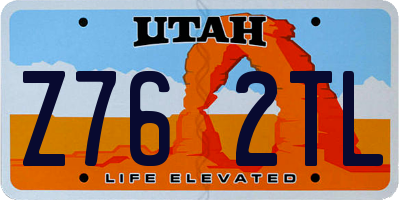 UT license plate Z762TL
