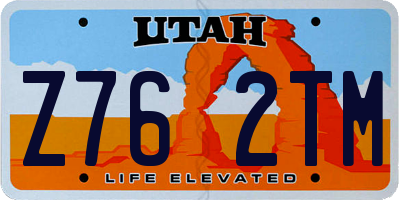 UT license plate Z762TM