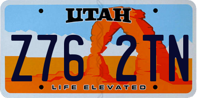 UT license plate Z762TN