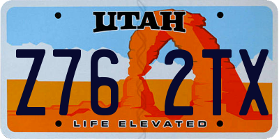 UT license plate Z762TX